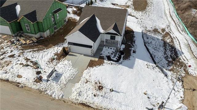 view of snowy aerial view