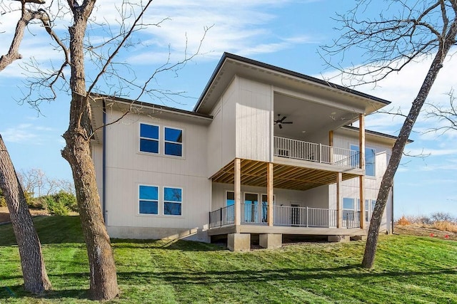 12484 S Barth Rd, Olathe, KS 66061 - back of house with a balcony and a yard