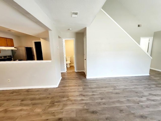 spare room featuring wood-type flooring