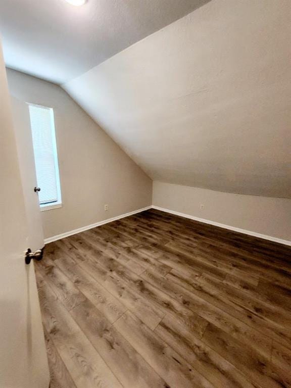 bonus room featuring lofted ceiling and hardwood / wood-style floors