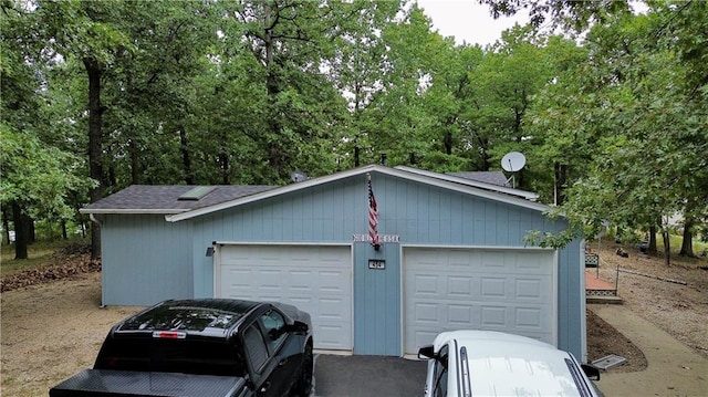 view of garage