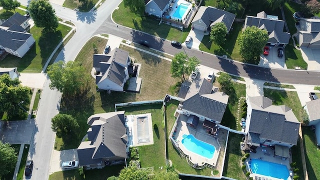 bird's eye view with a residential view