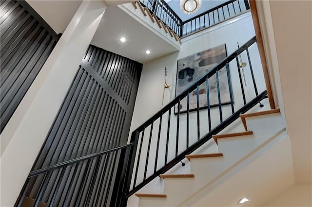 2207 W 71st St, Prairie Village, KS 66208 - stairway with a high ceiling