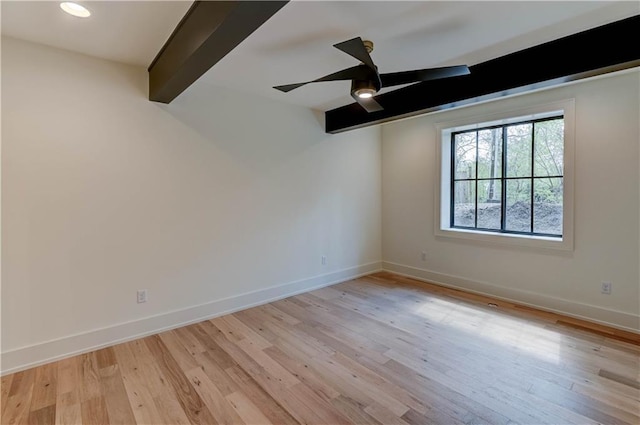 2207 W 71st St, Prairie Village, KS 66208 - empty room with ceiling fan, light wood-type flooring, baseboards, and recessed lighting