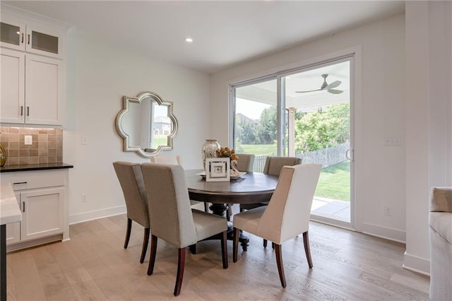 4805 NE 62nd St, Kansas City, MO 64119 - dining space with plenty of natural light, light wood-type flooring, and recessed lighting