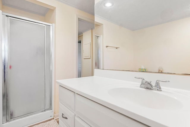 15124 NW County Road 14001st Rd, Drexel, MO 64742 - full bathroom with recessed lighting, a shower stall, and vanity