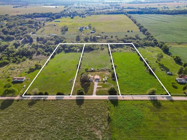 bird's eye view with a rural view