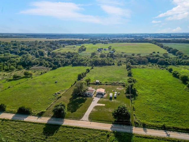 aerial view with a rural view