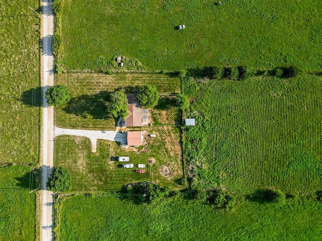 bird's eye view with a rural view