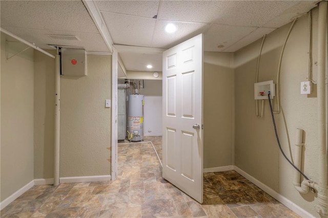 laundry room featuring washer hookup and water heater