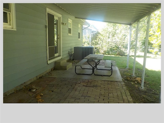 view of patio / terrace with central AC unit