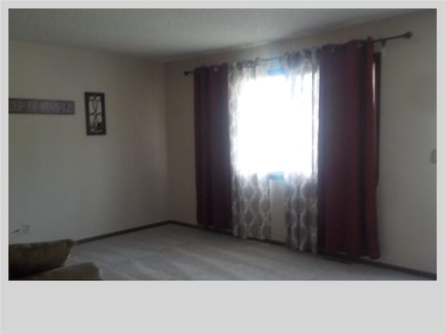 unfurnished room with light colored carpet