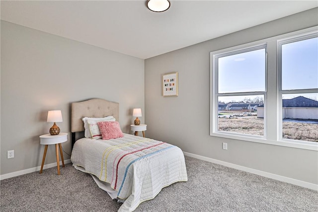 carpeted bedroom with multiple windows