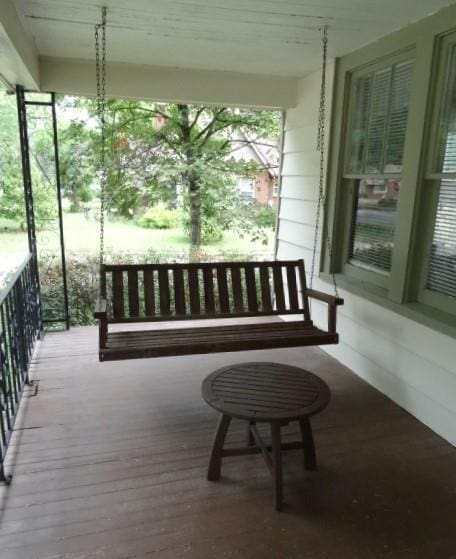 deck with covered porch