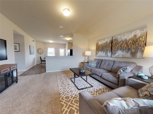 living room featuring carpet floors