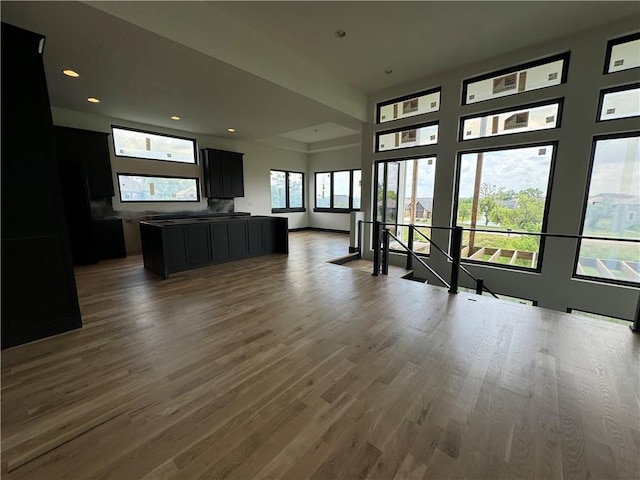 interior space with hardwood / wood-style flooring