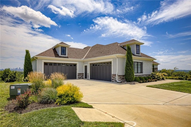 view of front of property featuring a garage