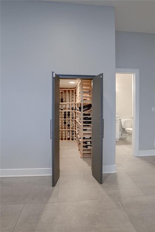 view of wine cellar