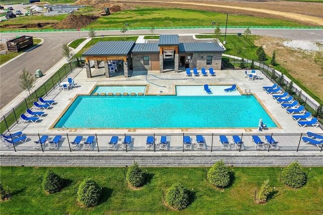 view of pool featuring a patio area