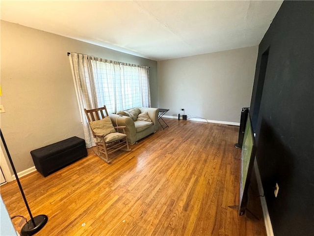 sitting room featuring light wood-type flooring