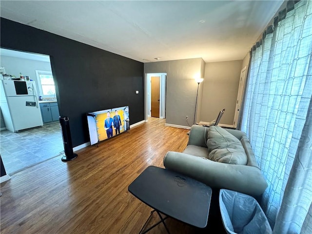 living room featuring light hardwood / wood-style flooring