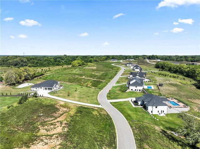 drone / aerial view with a rural view