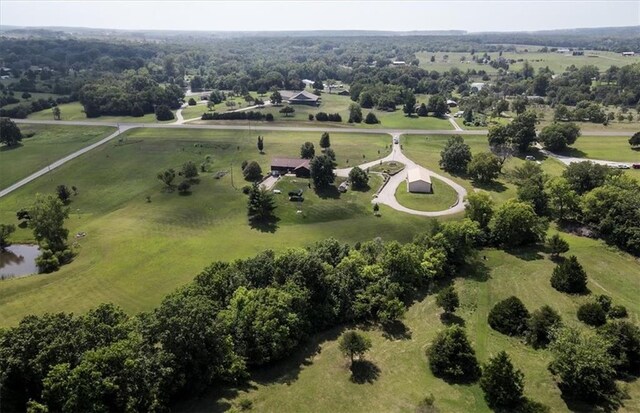 aerial view featuring a rural view