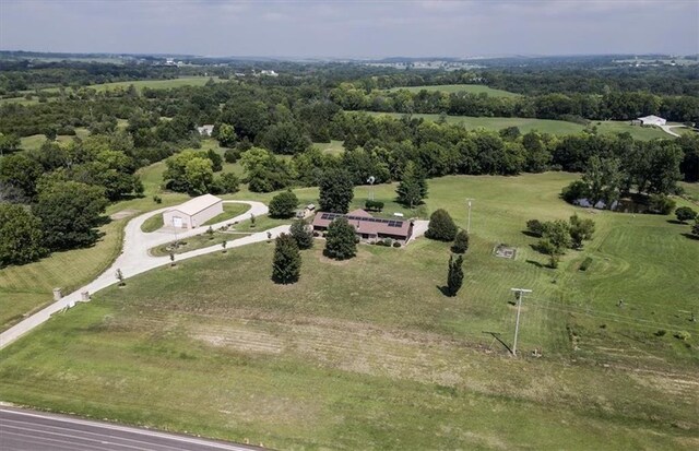 aerial view featuring a rural view