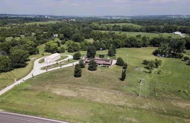 drone / aerial view with a rural view