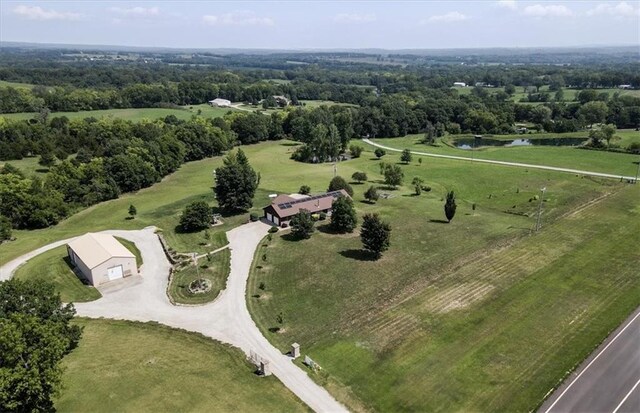 aerial view featuring a rural view