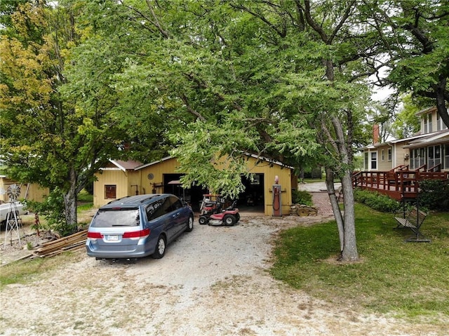 view of front of house with a wooden deck