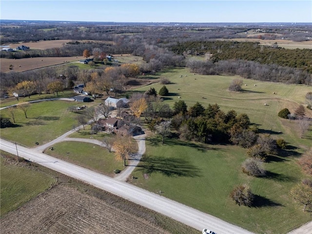 drone / aerial view with a rural view