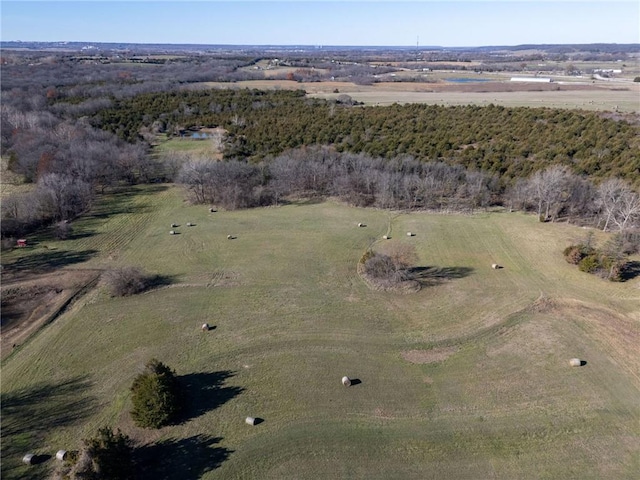 aerial view featuring a rural view