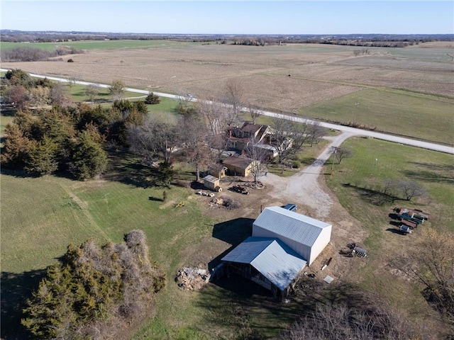 drone / aerial view featuring a rural view