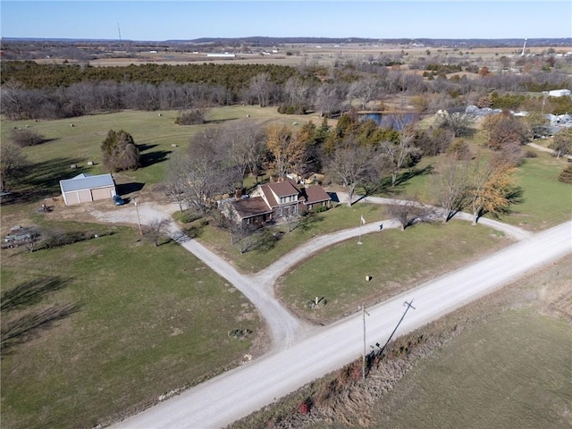 bird's eye view with a rural view