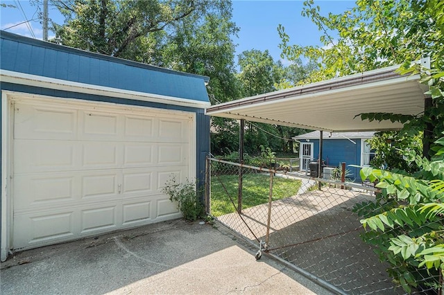 garage with driveway