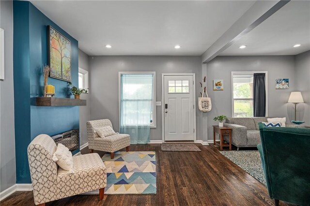 2937 Paseo Blvd, Kansas City, MO 64109 - entrance foyer featuring wood finished floors, baseboards, and recessed lighting