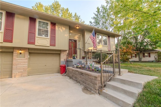 split foyer home with a garage