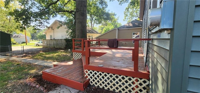 wooden terrace with fence