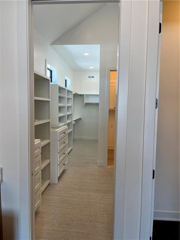 spacious closet with visible vents