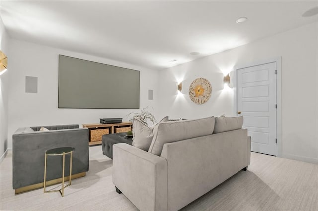 1816 NE Lashbrook Cir, Lees Summit, MO 64086 - home theater with recessed lighting, light carpet, and baseboards