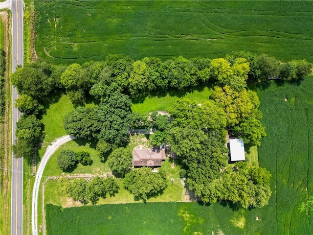 aerial view featuring a rural view