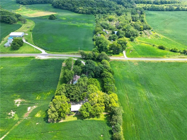 bird's eye view featuring a rural view