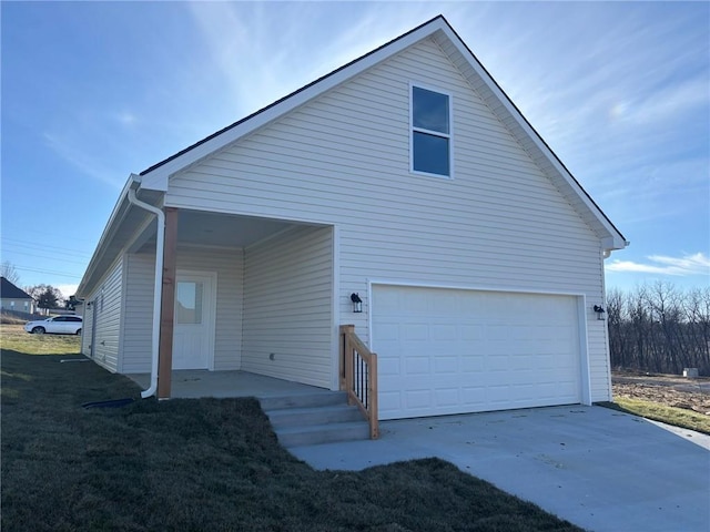 exterior space featuring a garage