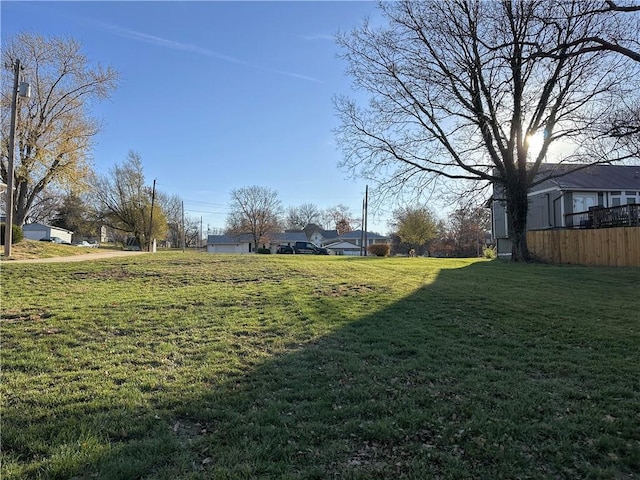 view of yard featuring fence