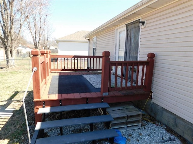 wooden deck with fence