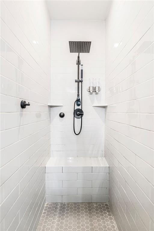 bathroom featuring walk in shower