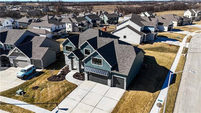 aerial view with a residential view