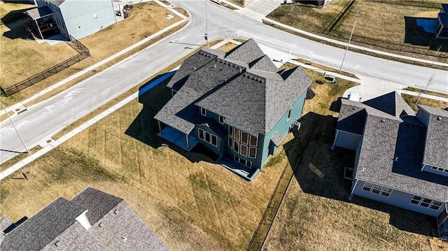 aerial view with a residential view