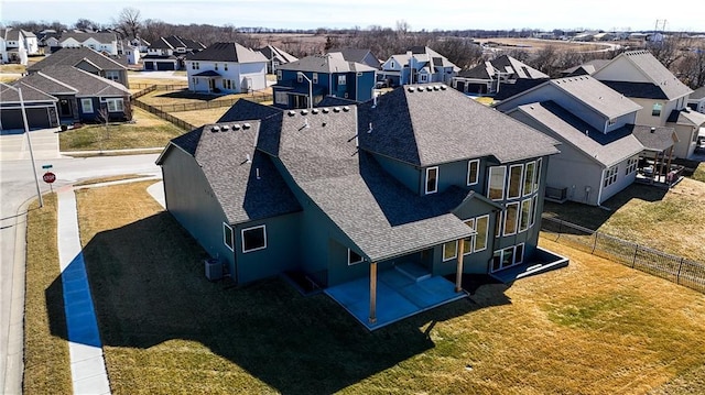 bird's eye view with a residential view